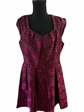 REGINA brand Glossy Red Women's Dress Size 10 Never Worn Abstract Printer Jacqua